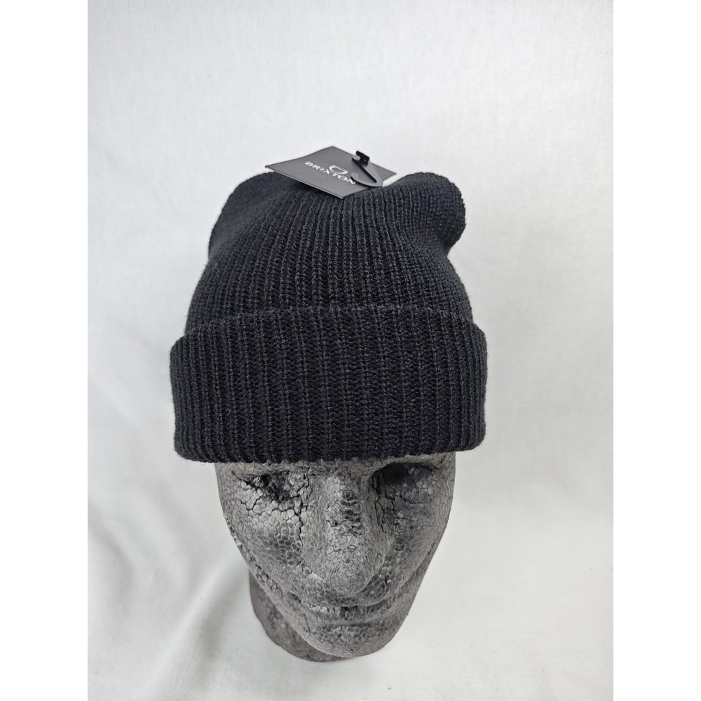 NWT Brixton Heist Beanie Men's Women's Unisex Plain Black Cuffed Loose Knit Hat
